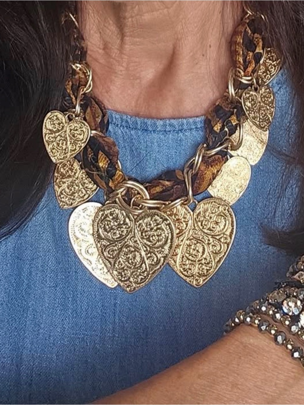 **FINAL $ DROP** Park Lane “Cowgirl” Gold Hearts Necklace